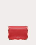WOMEN'S VALENTINO GARAVANI MEDIUM ROCKSTUD GRAINY CALFSKIN CROSSBODY BAG ROSSO VALENTINO