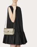WOMEN'S VALENTINO GARAVANI ROCKSTUD SPIKE CROSSBODY CLUTCH BAG PLATINUM