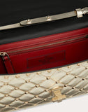 WOMEN'S VALENTINO GARAVANI ROCKSTUD SPIKE CROSSBODY CLUTCH BAG PLATINUM