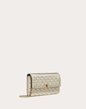 WOMEN'S VALENTINO GARAVANI ROCKSTUD SPIKE CROSSBODY CLUTCH BAG PLATINUM