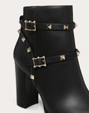 WOMEN'S VALENTINO GARAVANI ROCKSTUD ANKLE BOOT 100 MM BLACK