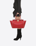 WOMEN'S VALENTINO GARAVANI MEDIUM ROCKSTUD GRAINY CALFSKIN BAG ROSSO VALENTINO
