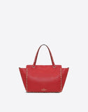WOMEN'S VALENTINO GARAVANI MEDIUM ROCKSTUD GRAINY CALFSKIN BAG ROSSO VALENTINO