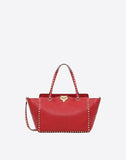 WOMEN'S VALENTINO GARAVANI MEDIUM ROCKSTUD GRAINY CALFSKIN BAG ROSSO VALENTINO