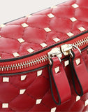 WOMEN'S VALENTINO GARAVANI ROCKSTUD SPIKE NAPPA LEATHER BELT BAG ROSSO VALENTINO