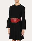 WOMEN'S VALENTINO GARAVANI ROCKSTUD SPIKE NAPPA LEATHER BELT BAG ROSSO VALENTINO