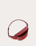 WOMEN'S VALENTINO GARAVANI ROCKSTUD SPIKE NAPPA LEATHER BELT BAG ROSSO VALENTINO