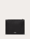 MEN'S VALENTINO GARAVANI NYLON CLUTCH WITH VLTN RIBBON STRAP