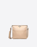 WOMEN'S VALENTINO GARAVANI SMALL ROCKSTUD HOBO BAG CAMEL