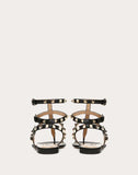 WOMEN'S VALENTINO GARAVANI ROCKSTUD CALFSKIN FLAT FLIP-FLOP SANDAL BLACK