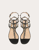 WOMEN'S VALENTINO GARAVANI ROCKSTUD CALFSKIN FLAT FLIP-FLOP SANDAL BLACK