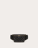 WOMEN'S VALENTINO GARAVANI ROCKSTUD SPIKE NAPPA LEATHER BELT BAG BLACK