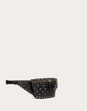 WOMEN'S VALENTINO GARAVANI ROCKSTUD SPIKE NAPPA LEATHER BELT BAG BLACK
