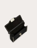 WOMEN'S VALENTINO GARAVANI SMALL ROCKSTUD GRAINY CALFSKIN CROSSBODY BAG BLACK
