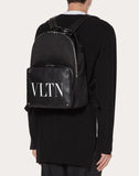 MEN'S VALENTINO GARAVANI NYLON VLTN BACKPACK WITH LEATHER FRONT POCKET BLACK