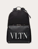 MEN'S VALENTINO GARAVANI NYLON VLTN BACKPACK WITH LEATHER FRONT POCKET BLACK