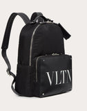 MEN'S VALENTINO GARAVANI NYLON VLTN BACKPACK WITH LEATHER FRONT POCKET BLACK