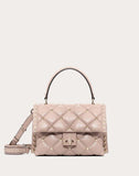 WOMEN'S VALENTINO GARAVANI MEDIUM CANDYSTUD TOP-HANDLE BAG POUDRE