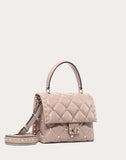 WOMEN'S VALENTINO GARAVANI MEDIUM CANDYSTUD TOP-HANDLE BAG POUDRE
