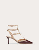 WOMEN'S VALENTINO GARAVANI ROCKSTUD PATENT ANKLE STRAP PUMP 65 MM MAROON