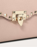 WOMEN'S VALENTINO GARAVANI SMALL ROCKSTUD GRAINY CALFSKIN CROSSBODY BAG POUDRE