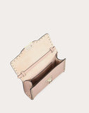 WOMEN'S VALENTINO GARAVANI SMALL ROCKSTUD GRAINY CALFSKIN CROSSBODY BAG POUDRE