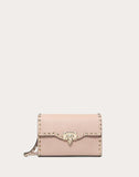 WOMEN'S VALENTINO GARAVANI SMALL ROCKSTUD GRAINY CALFSKIN CROSSBODY BAG POUDRE