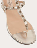 WOMEN'S VALENTINO GARAVANI ROCKSTUD METALLIC FLAT FLIP-FLOP SANDAL CHAMPAGNE