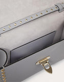 WOMEN'S VALENTINO GARAVANI SMALL ROCKSTUD GRAINY CALFSKIN CROSSBODY BAG PASTEL GRAY