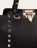 WOMEN'S VALENTINO GARAVANI MINI ROCKSTUD GRAINY CALFSKIN BAG BLACK