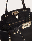 WOMEN'S VALENTINO GARAVANI MINI ROCKSTUD GRAINY CALFSKIN BAG BLACK