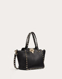 WOMEN'S VALENTINO GARAVANI MINI ROCKSTUD GRAINY CALFSKIN BAG BLACK