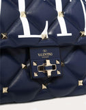 WOMEN'S VALENTINO GARAVANI MEDIUM VLTN CANDYSTUD TOP-HANDLE BAG BLUE