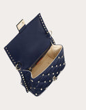 WOMEN'S VALENTINO GARAVANI MEDIUM VLTN CANDYSTUD TOP-HANDLE BAG BLUE
