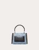 WOMEN'S VALENTINO GARAVANI MINI DENIM CANDYSTUD TOP-HANDLE BAG LIGHT BLUE