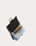 WOMEN'S VALENTINO GARAVANI MINI DENIM CANDYSTUD TOP-HANDLE BAG LIGHT BLUE