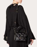 WOMEN'S VALENTINO GARAVANI MINI CANDYSTUD NAPPA HANDBAG BLACK