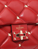 WOMEN'S VALENTINO GARAVANI MINI CANDYSTUD NAPPA HANDBAG ROSSO VALENTINO