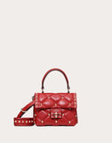 WOMEN'S VALENTINO GARAVANI MINI CANDYSTUD NAPPA HANDBAG ROSSO VALENTINO