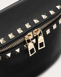 WOMEN'S VALENTINO GARAVANI ROCKSTUD GRAINY CALFSKIN BELT BAG BLACK