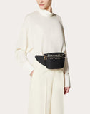 WOMEN'S VALENTINO GARAVANI ROCKSTUD GRAINY CALFSKIN BELT BAG BLACK