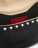 WOMEN'S VALENTINO GARAVANI ROCKSTUD GRAINY CALFSKIN BELT BAG BLACK