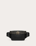 WOMEN'S VALENTINO GARAVANI ROCKSTUD GRAINY CALFSKIN BELT BAG BLACK
