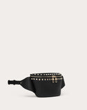 WOMEN'S VALENTINO GARAVANI ROCKSTUD GRAINY CALFSKIN BELT BAG BLACK