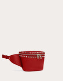 WOMEN'S VALENTINO GARAVANI ROCKSTUD GRAINY CALFSKIN BELT BAG ROSSO VALENTINO