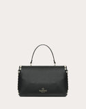 WOMEN'S VALENTINO GARAVANI MEDIUM GRAIN CALFSKIN LEATHER ROCKSTUD HANDBAG BLACK