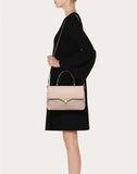 WOMEN'S VALENTINO GARAVANI MEDIUM GRAIN CALFSKIN LEATHER ROCKSTUD HANDBAG POUDRE