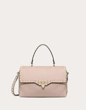 WOMEN'S VALENTINO GARAVANI MEDIUM GRAIN CALFSKIN LEATHER ROCKSTUD HANDBAG POUDRE