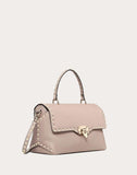 WOMEN'S VALENTINO GARAVANI MEDIUM GRAIN CALFSKIN LEATHER ROCKSTUD HANDBAG POUDRE