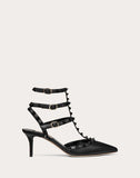 WOMEN'S VALENTINO GARAVANI ROCKSTUD ANKLE STRAP PUMP WITH TONAL STUDS 65 MM BLACK